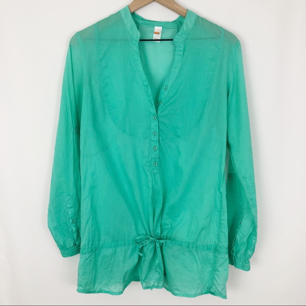 Lucy Drawstring Henley Top |Z3